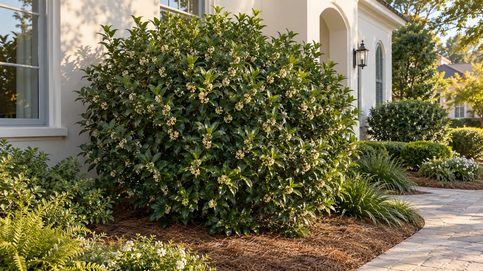 Illustrative planting concept with Fragrant Tea Olive
