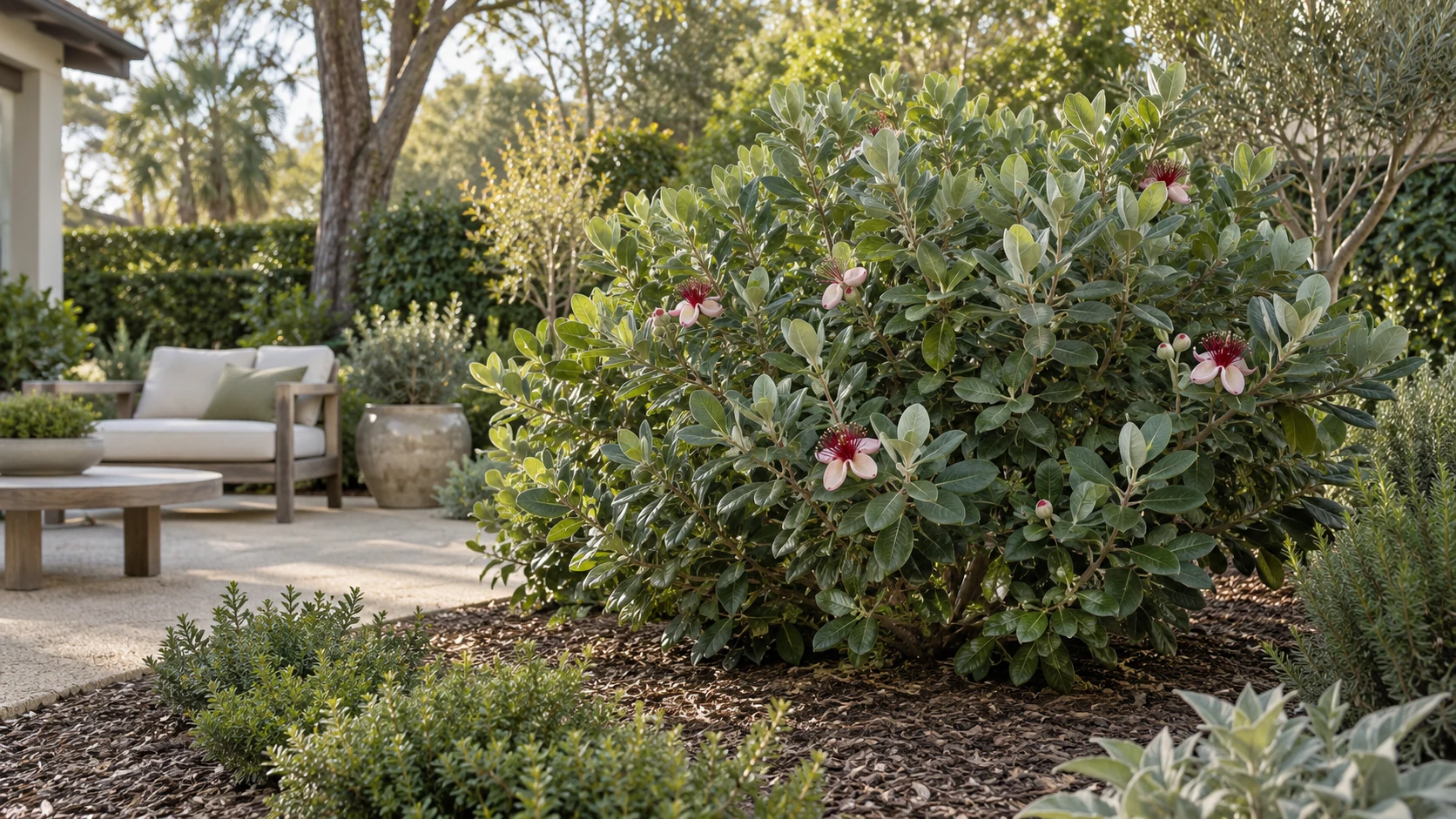 Illustrative planting concept with Pineapple Guava