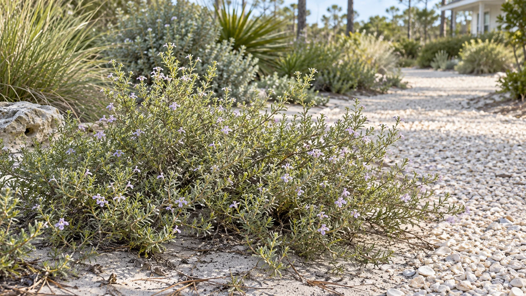 Illustrative planting concept with Coastal False Rosemary