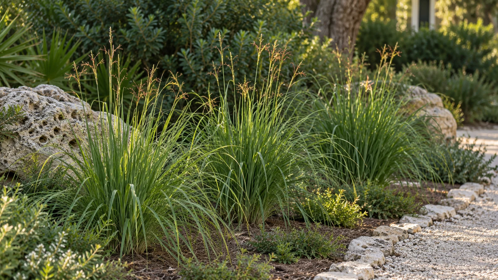 Illustrative planting concept with Dwarf Fakahatchee Grass