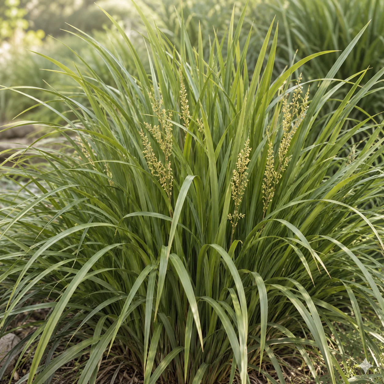 Illustrative foliage and seasonal detail of Katrinus Lomandra