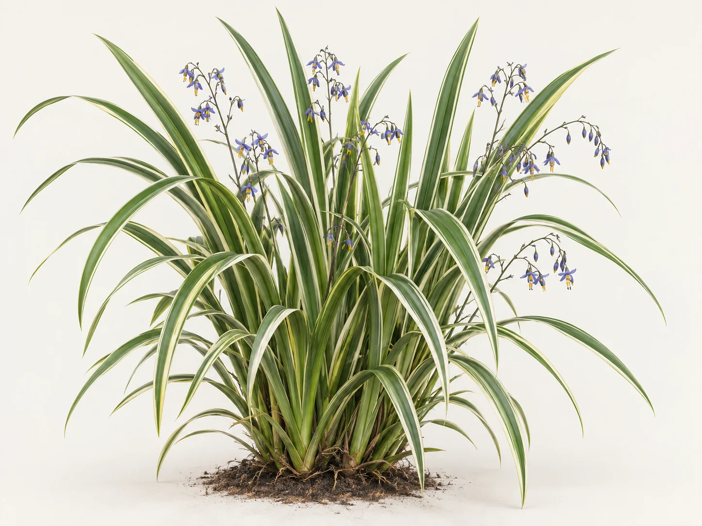 Illustrative whole-plant form of Variegated Flax Lily
