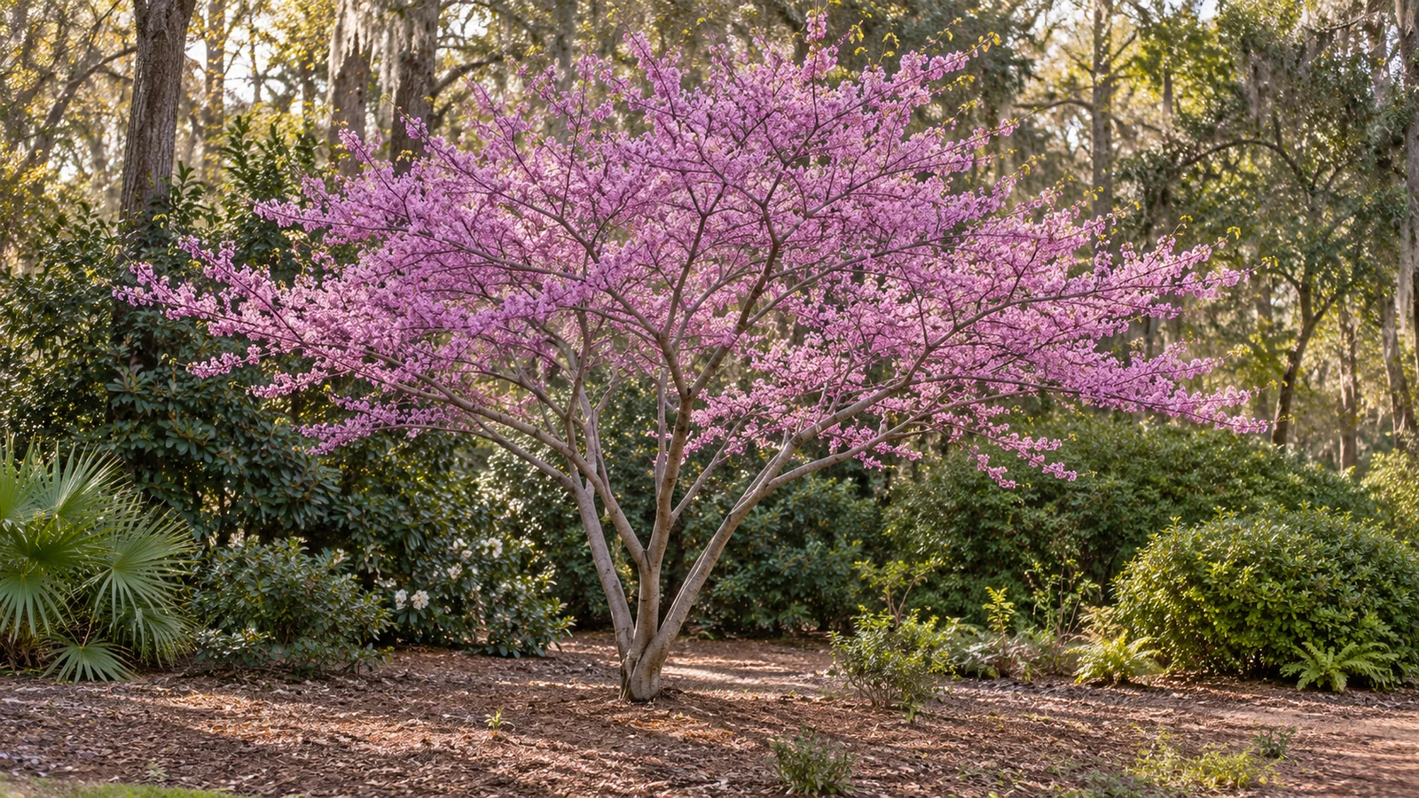Illustrative planting concept with Eastern Redbud