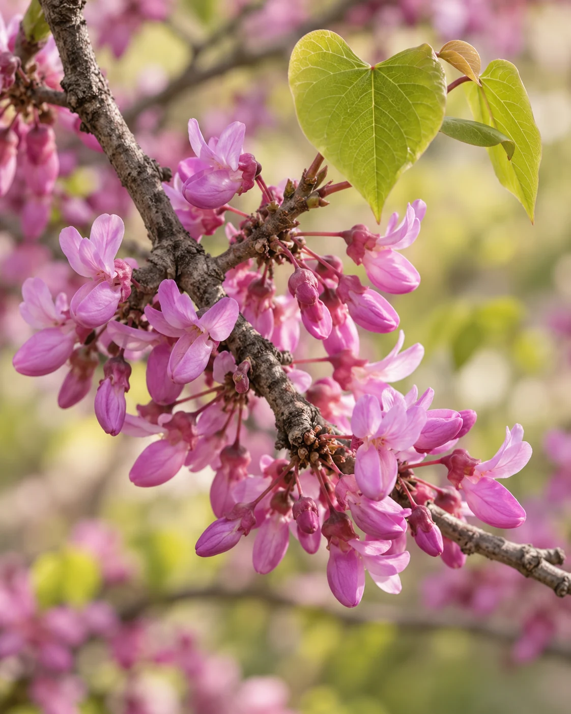 Illustrative foliage and seasonal detail of Eastern Redbud
