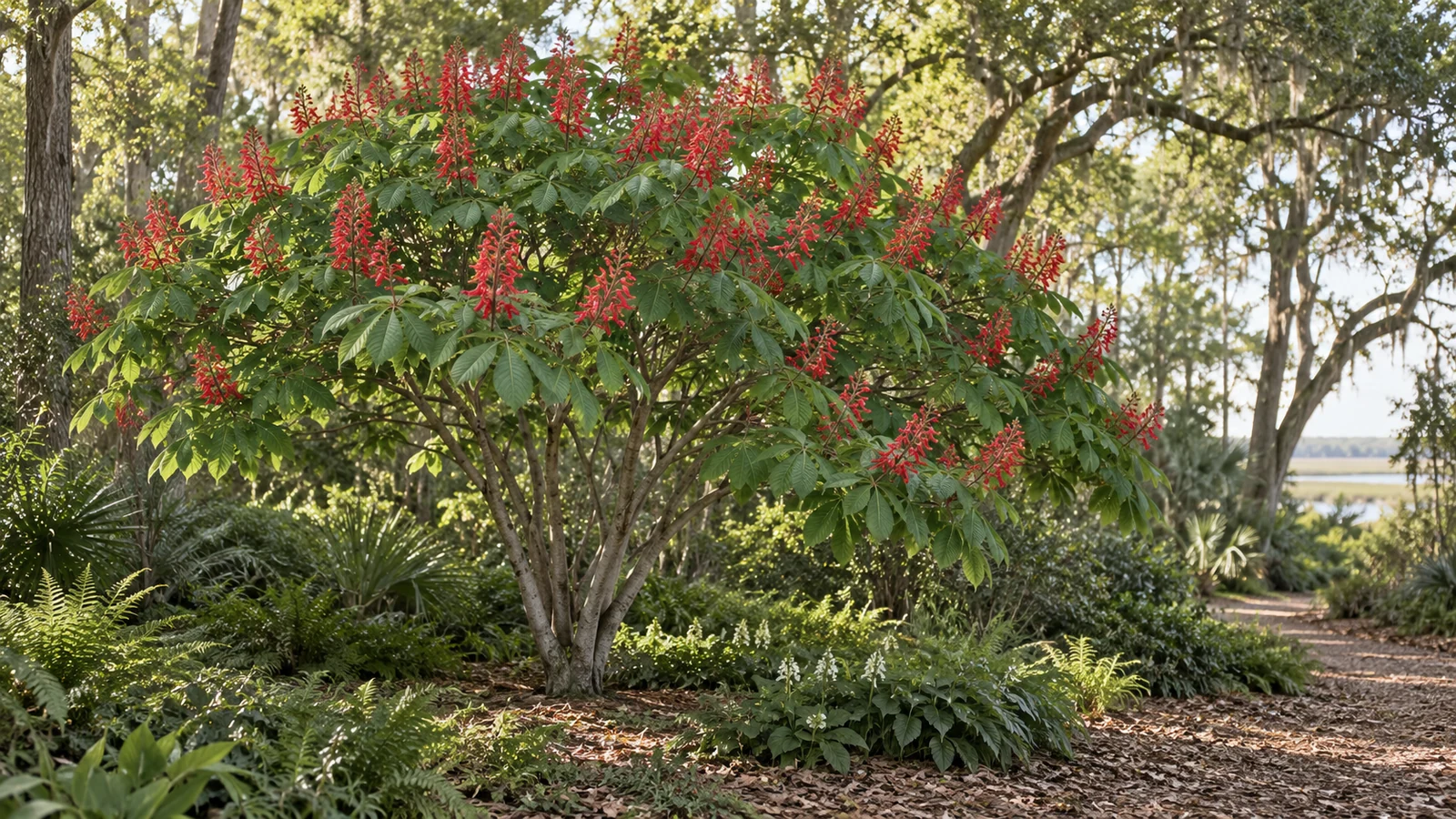Illustrative planting concept with Red Buckeye