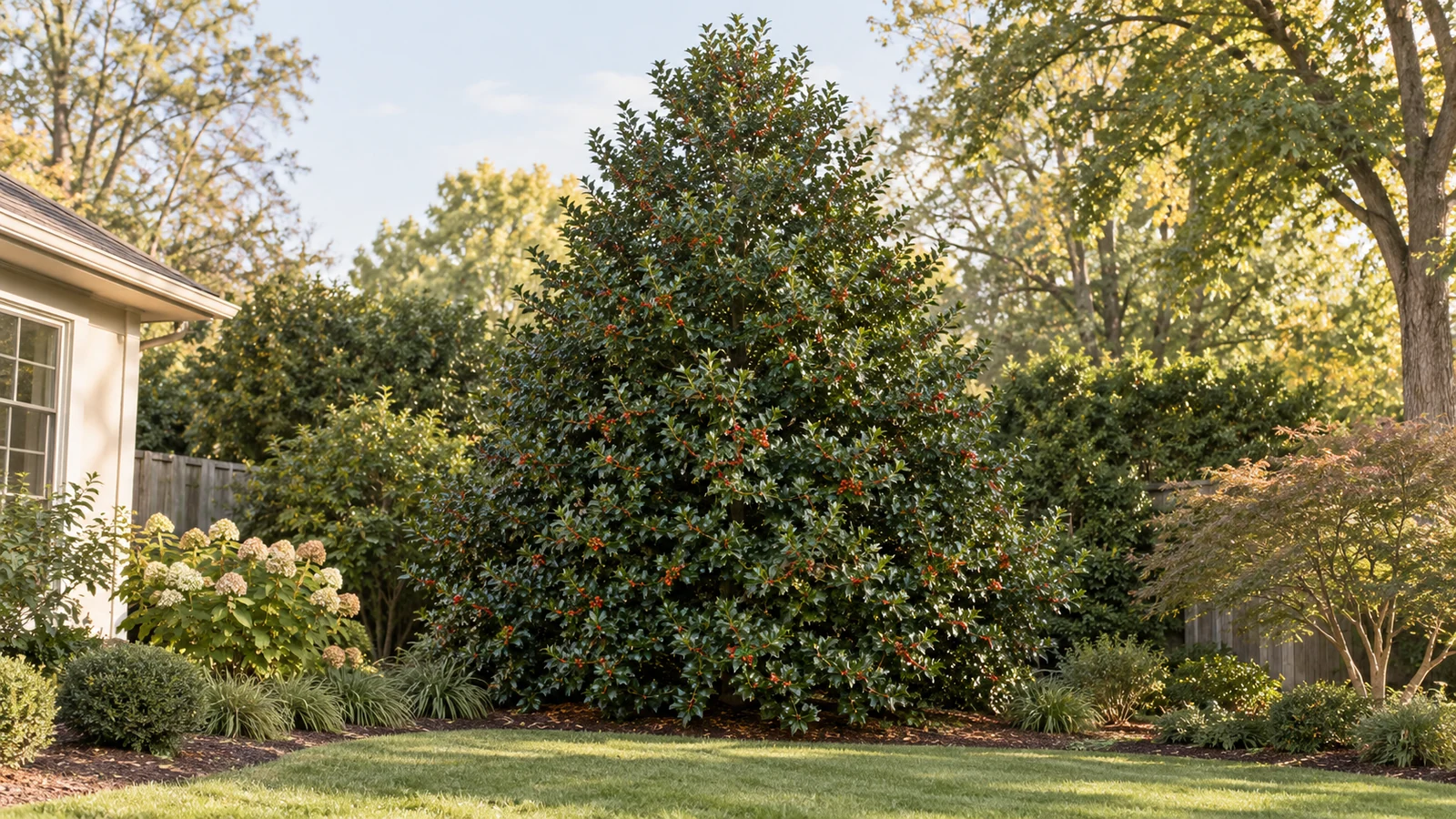 Illustrative planting concept with Oakland Holly