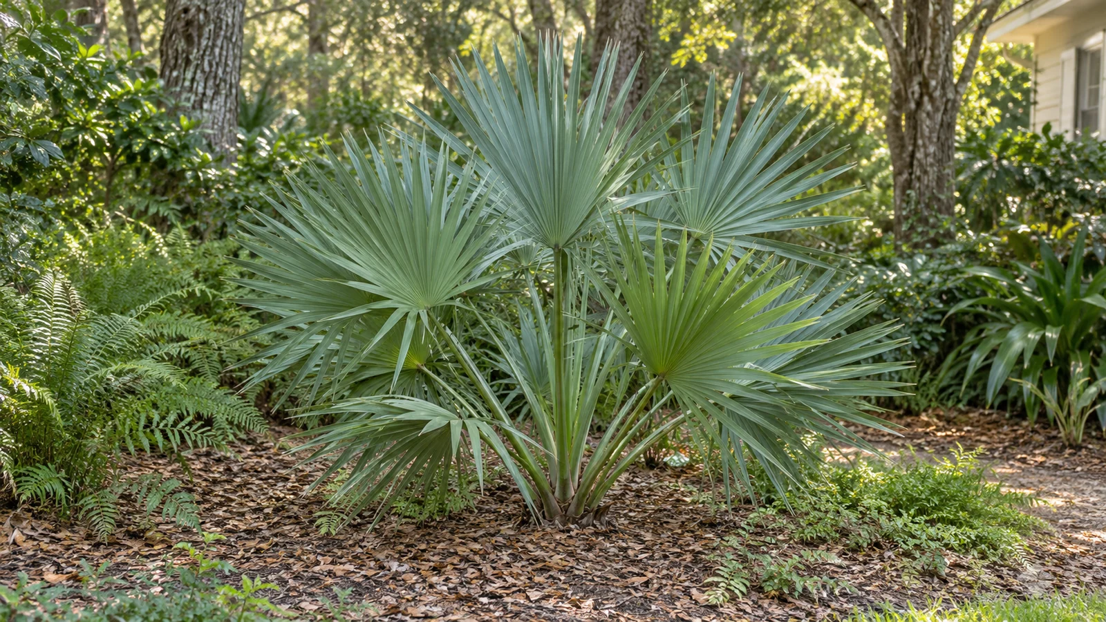 Illustrative planting concept with Dwarf Palmetto