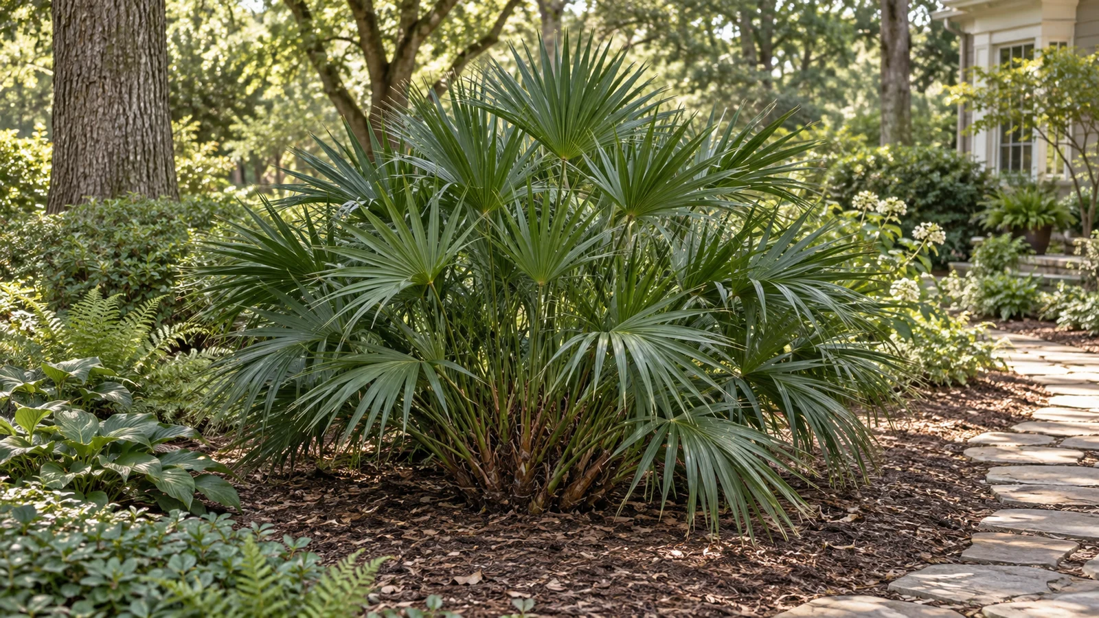 Illustrative planting concept with Needle Palm