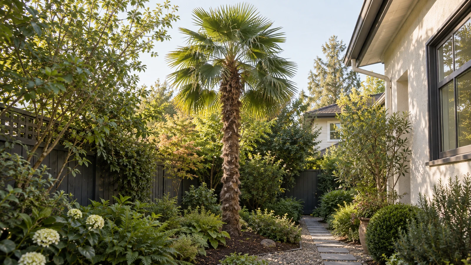 Illustrative planting concept with Windmill Palm