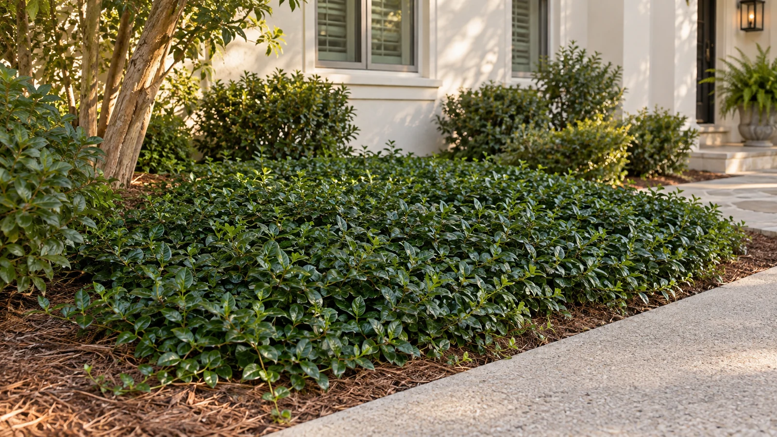 Illustrative planting concept with Asiatic Jasmine