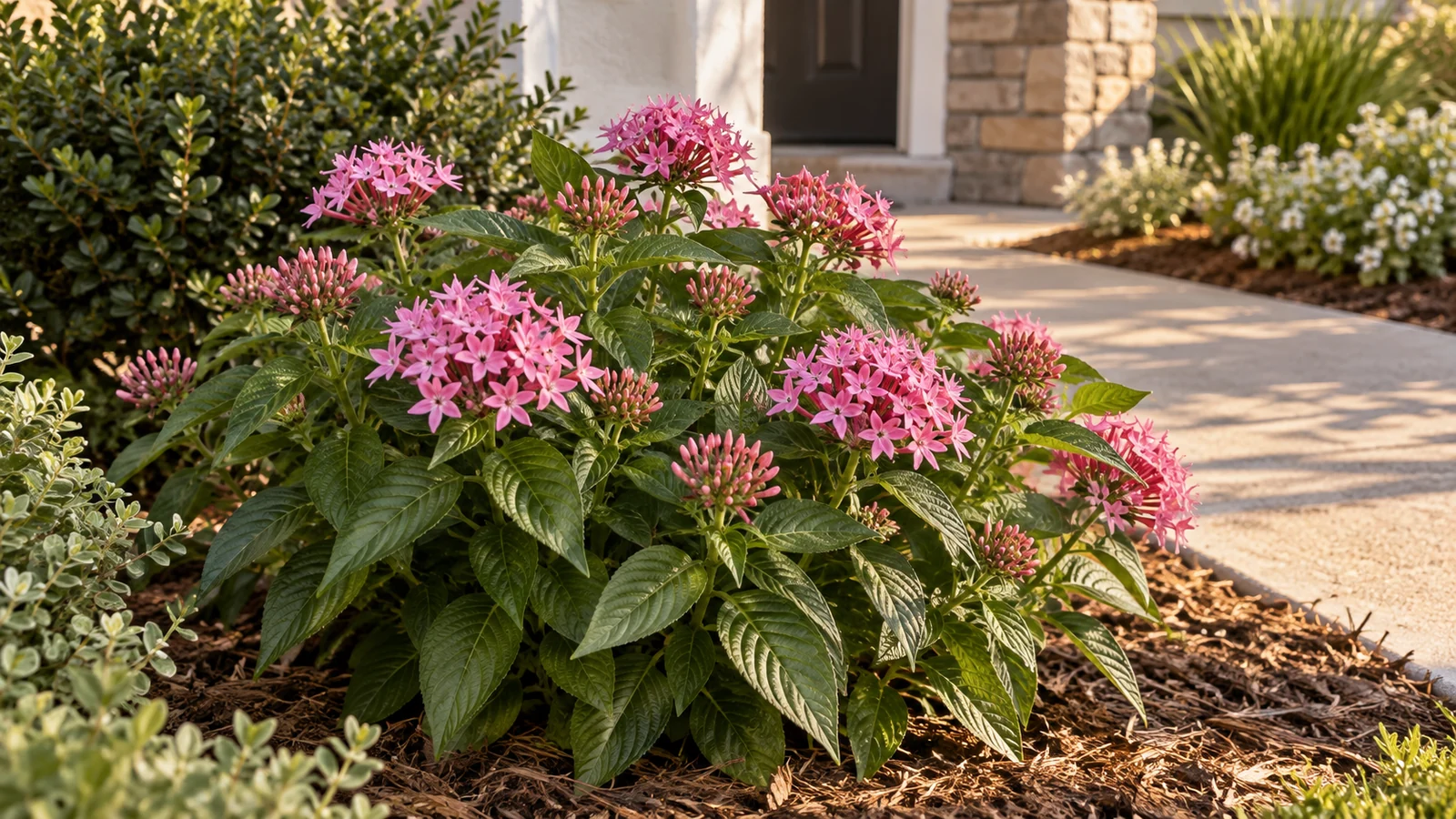 Illustrative planting concept with Pentas