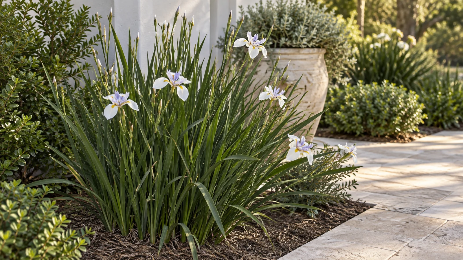 Illustrative planting concept with African Iris