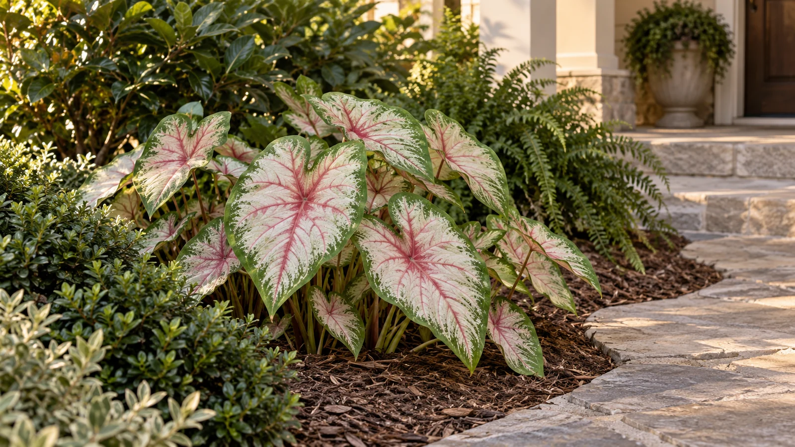 Illustrative planting concept with Caladium