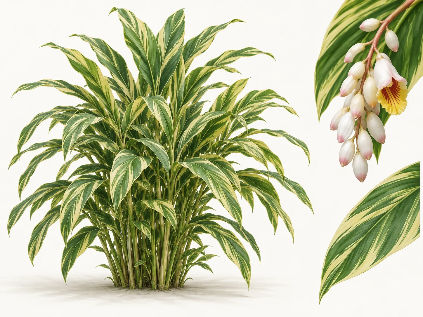 Illustrative whole-plant form of Variegated Shell Ginger