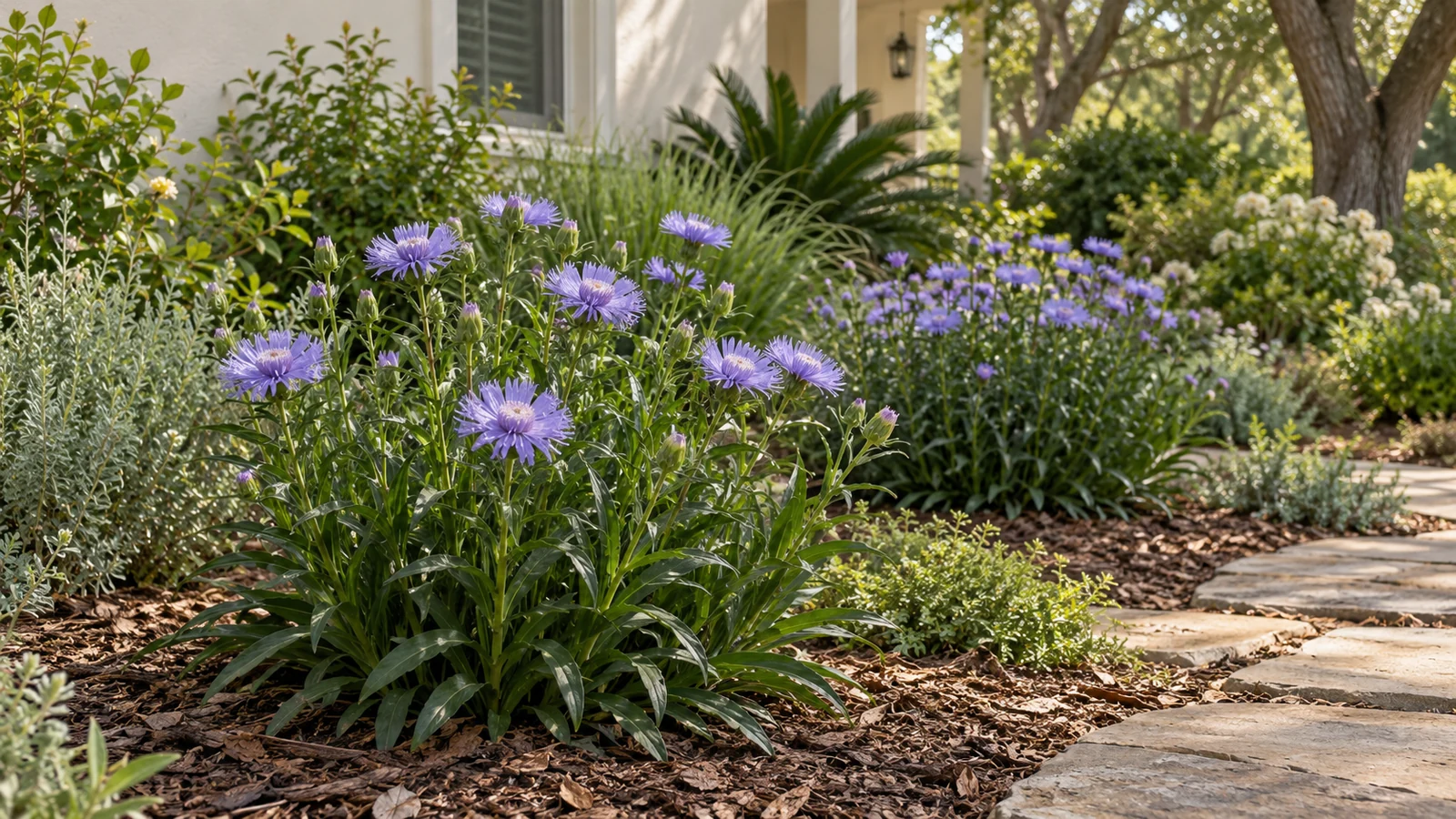 Illustrative planting concept with Stokes’ Aster