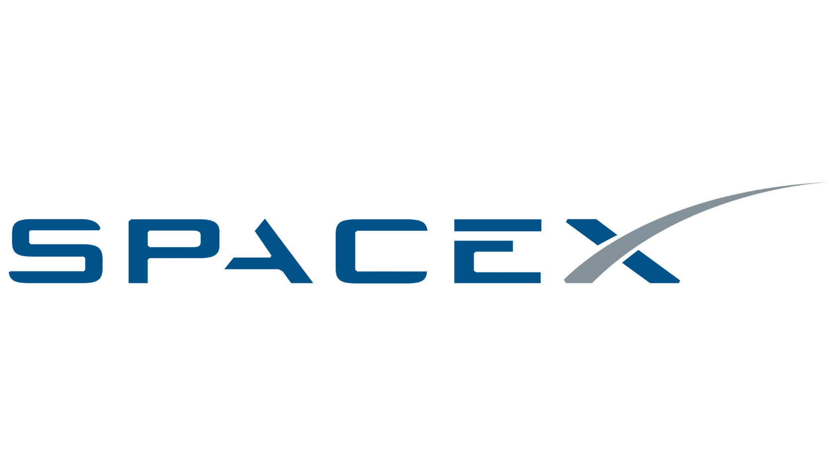 SpaceX company logo with the stylized 'X' featuring a curved gray swoosh.