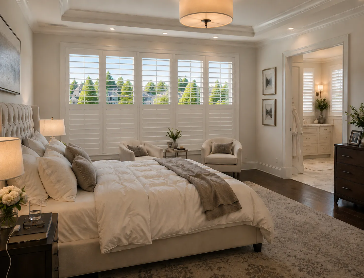Shutters in a bedroom