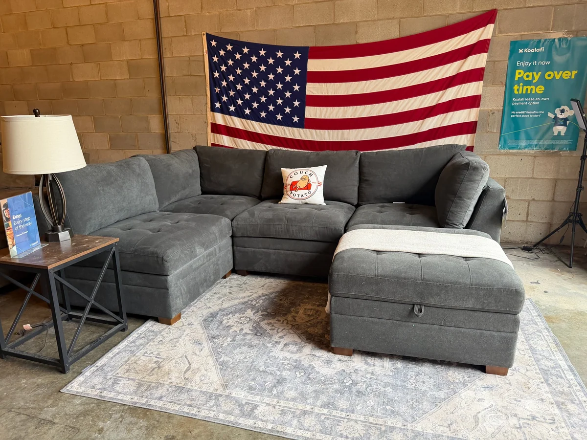Modular Sectional Sofa with Storage Ottoman
