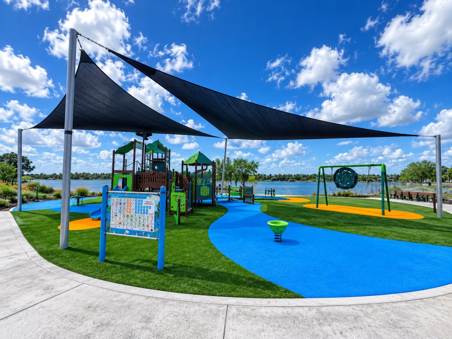 Poured-in-place rubber surfacing and synthetic turf installed at O.L. Peacock Sr. Park in South Florida