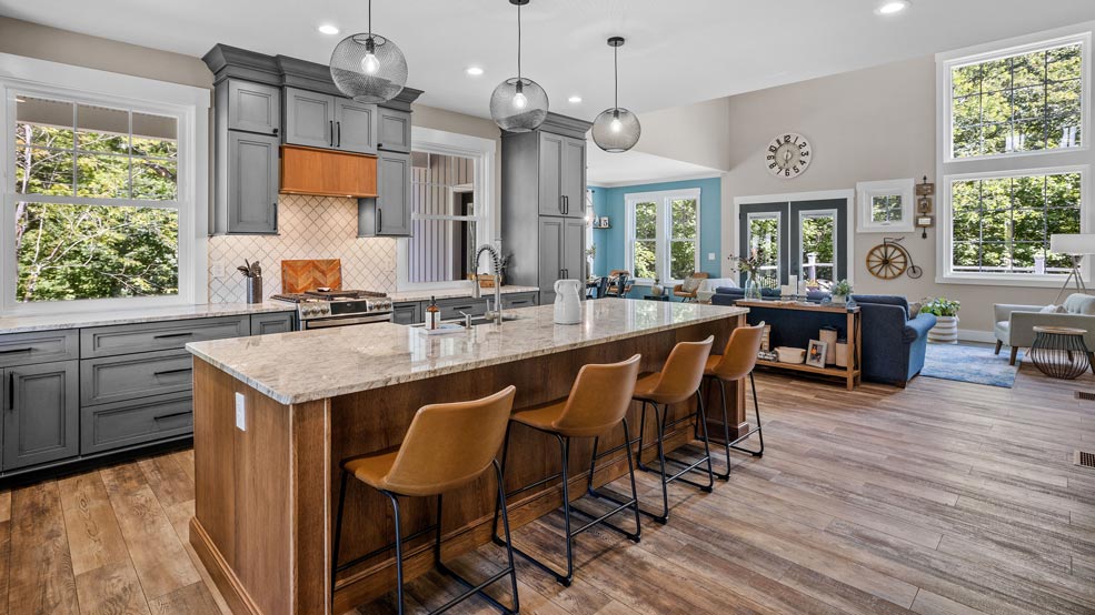 Renovated kitchen and large living space funded by a home renovation loan