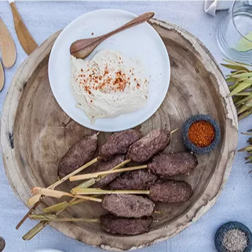 Lamb Koftas With Hommous, And Tzatziki