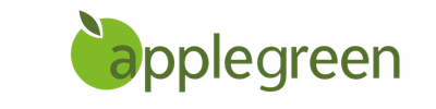 Applegreen logo with a green apple icon to the left and the word 'applegreen' in lowercase letters in green.