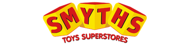 Smyths Toys Superstores logo with the word Smyths in bold red letters on yellow shapes and Toys Superstores in smaller red letters below.