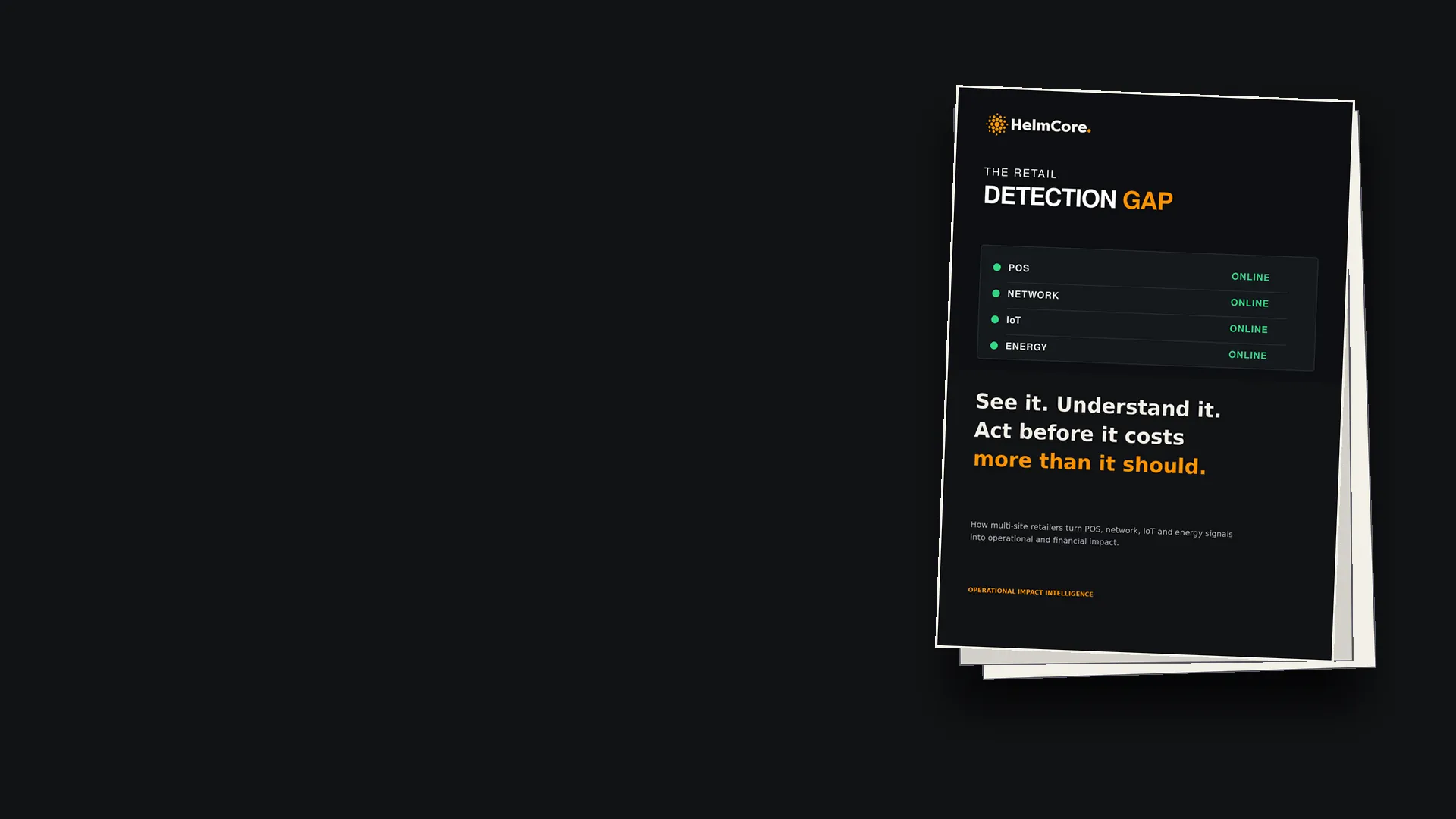 The Retail Detection Gap white paper cover, showing POS, network, IoT and energy all reporting online