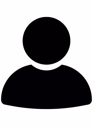 Simple black silhouette of a person with a round head and shoulders on a white background.