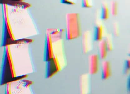 Sticky notes on a wall during a planning session
