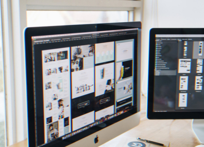 computer screen showing web design services