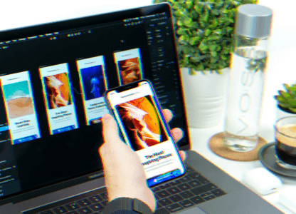 A screenshot of a responsive website on multiple devices.