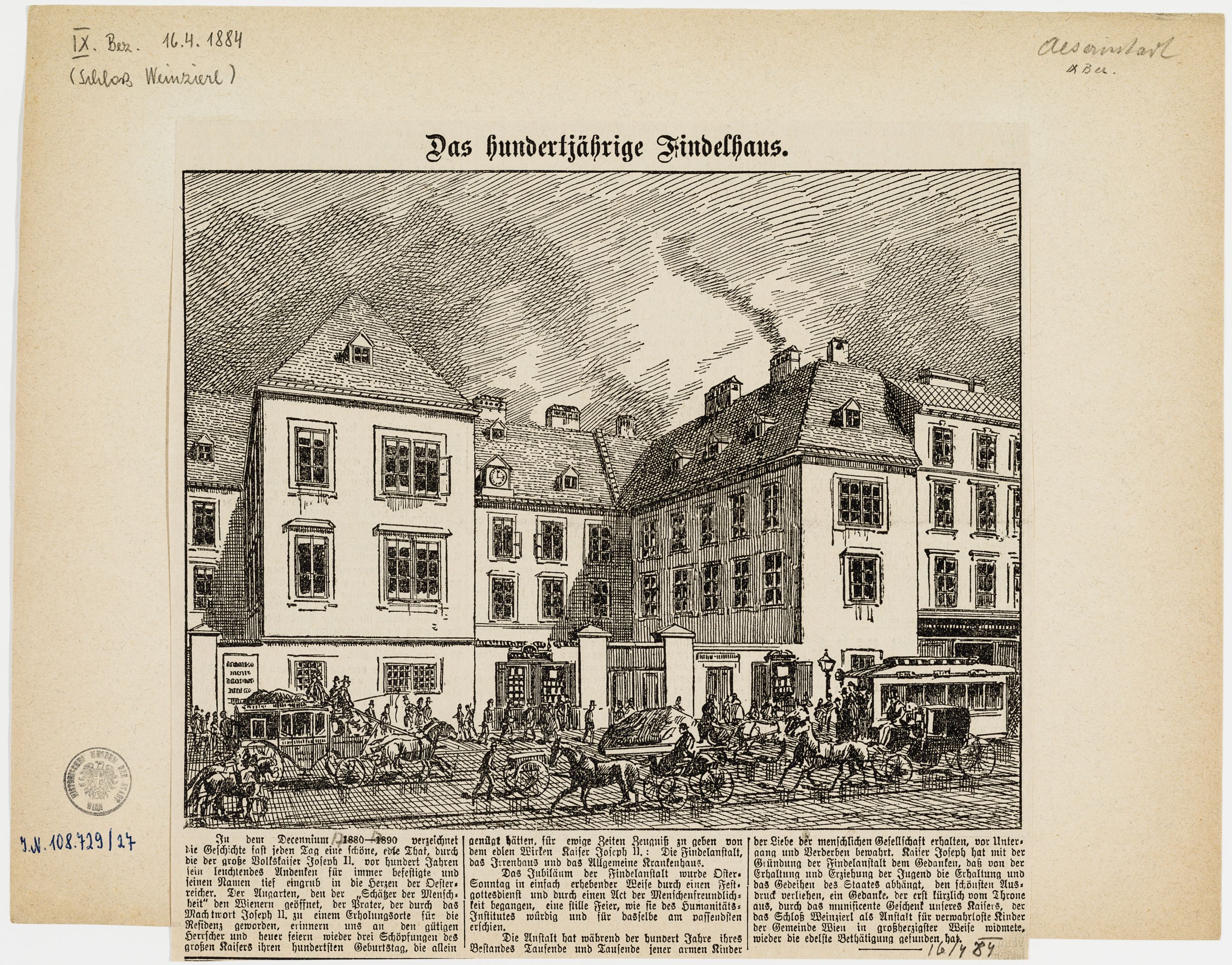 Blick in die Ausstellung »… Vor Schand und Noth gerettet«?! über Findelhaus und Gebäranstalt der Alser Vorstadt im Bezirksmuseum Josefstadt, 2021.