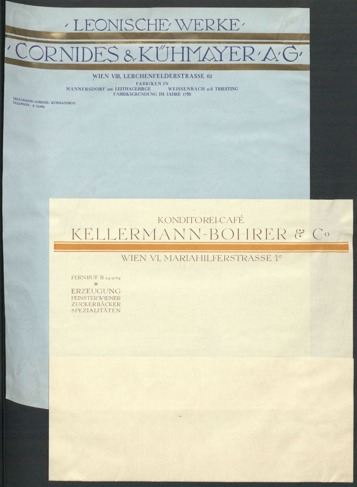Briefpapier des Konditorei-Cafés Kellermann-Bohrer