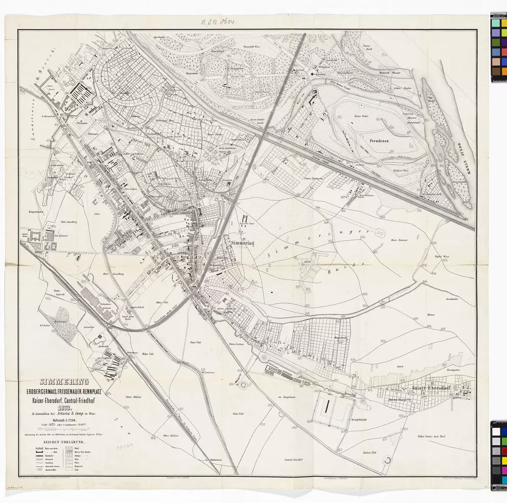 Plan von Simmering mit dem Central-Friedhof
