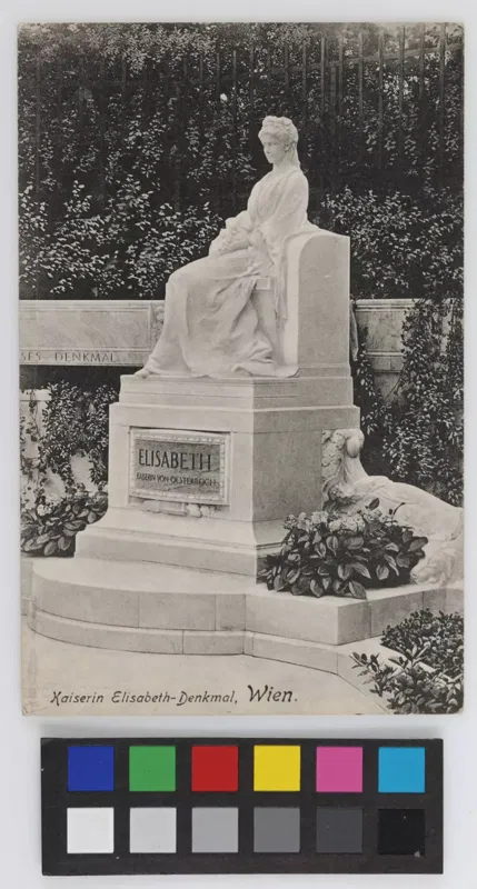 Das Kaiserin-Elisabeth-Denkmal im Wiener Volksgarten, Ansichtskarte von 1908.