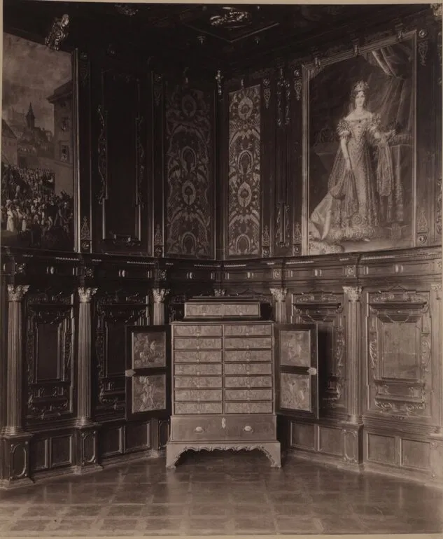 Raimund von Stillfried, der ungarische Krönungssaal in der Franzensburg, Fotografie 1887.