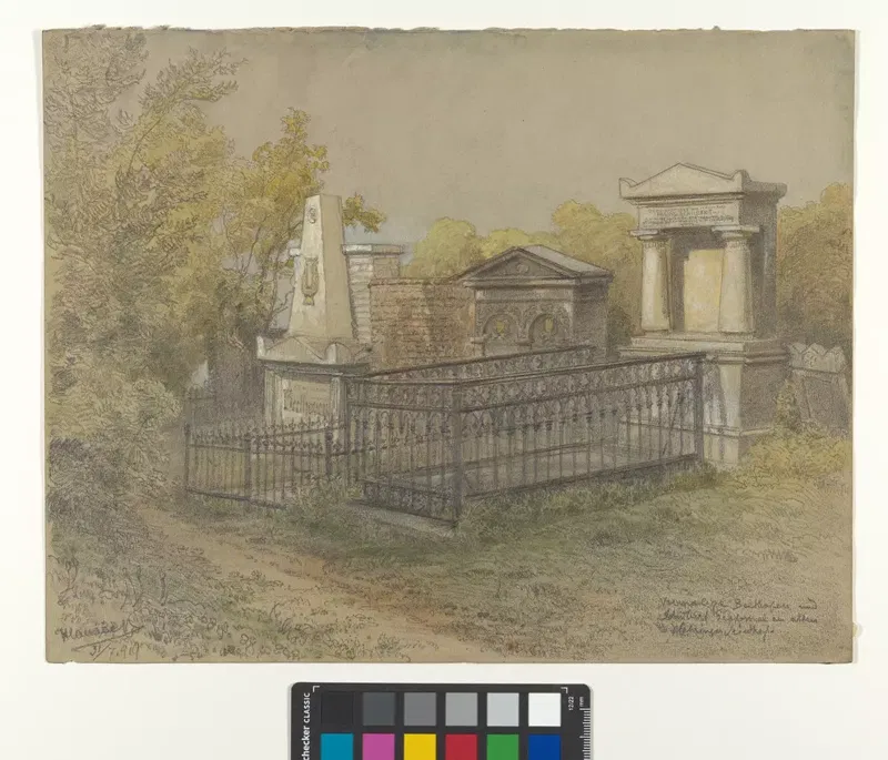 Anton Hlaváček, die früheren Grabmäler von Beethoven und Schubert auf dem alten Währinger Friedhof, 1919
