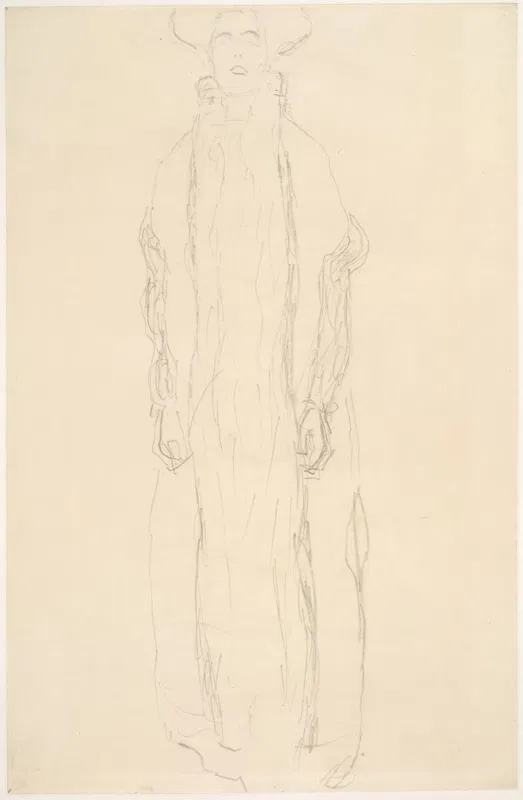 Gustav Klimt, Studie für das Bildnis Adele Bloch-Bauer II, Bleistift auf Papier, 1911.