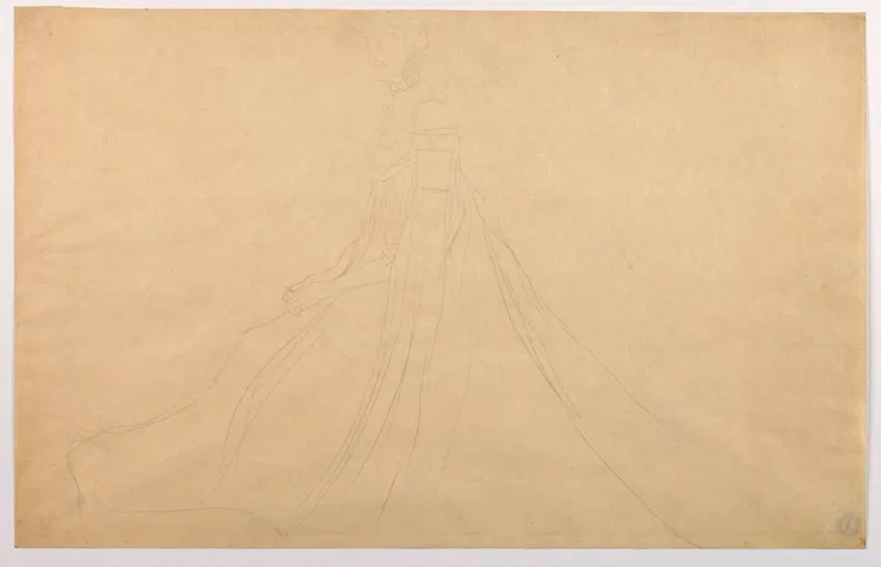 Gustav Klimt, Studie für das Bildnis Adele Bloch-Bauer I, Bleistift auf Papier, 1904.
