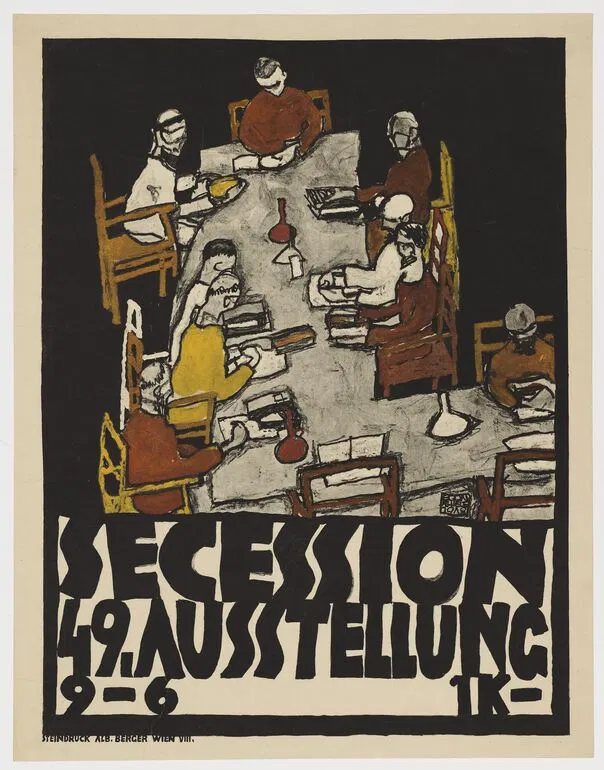 Egon Schiele, Plakat zur 49. Ausstellung der Secession, Wien 1918, Lithografie.