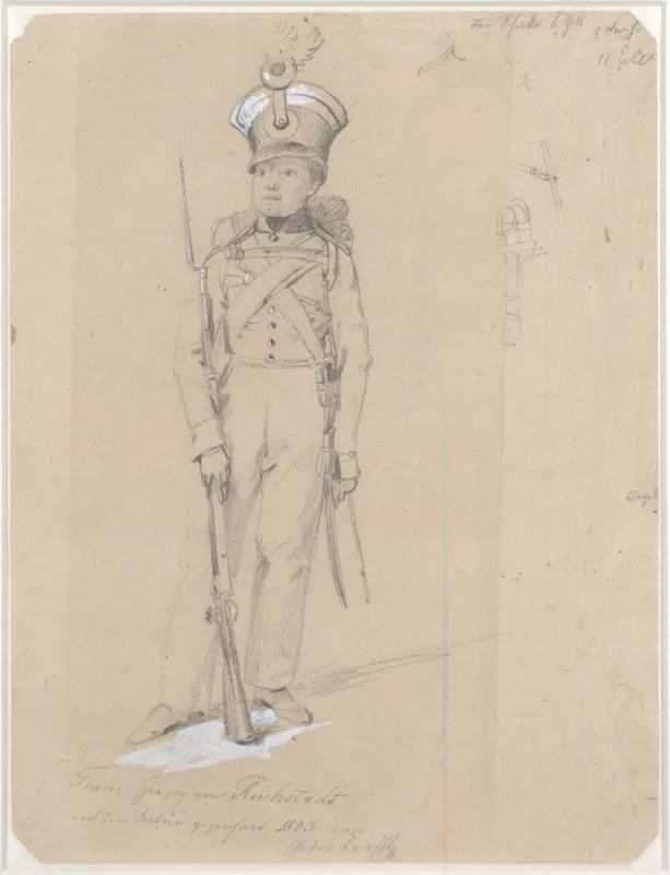 Johann Peter Krafft, Franz Herzog von Reichstadt in der Uniform eines Feldwebels im k.k. Infanterie-Regiment Kaiser Franz I., 1823, Albertina.