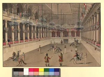 Aquarell von 1814: das kaiserliche Karussell in der Winterreitschule während des Wiener Kongresses