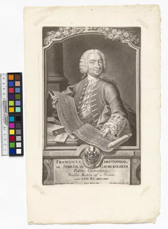 Porträtstich des Gelehrten Franz Christoph von Scheyb, um 1750