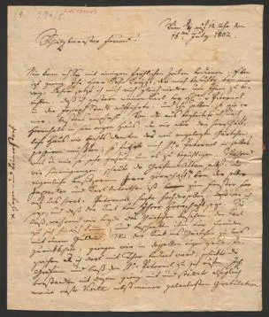 Brief von Franz Xaver Süßmayr an Anton Stoll, 1802
