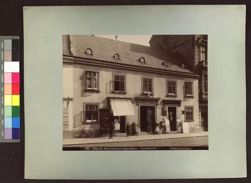 Wo wurde Schubert geboren? Das Haus „Zum roten Krebsen“, vor dem die Sänger standen
