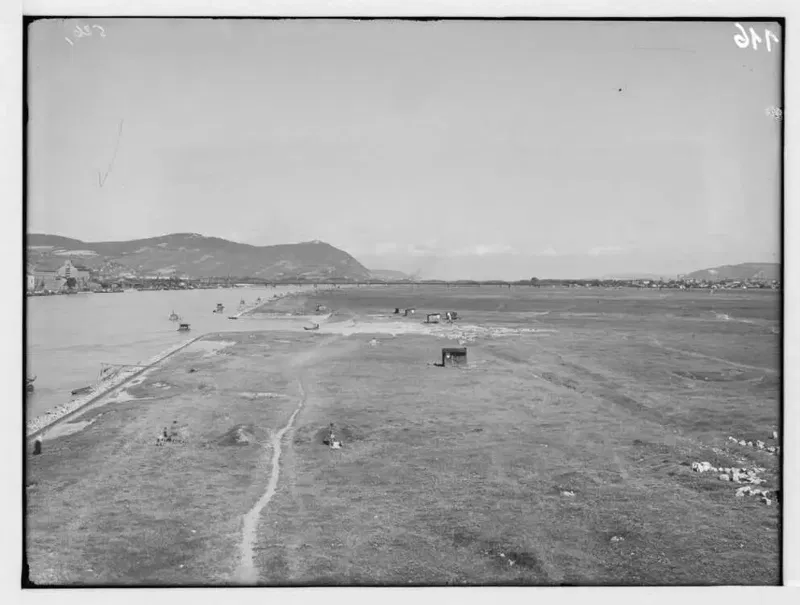 Panorama von der Reichsbrücke Richtung Nordwesten, Fotografie von Martin Gerlach jun., um 1938 bis 1940.