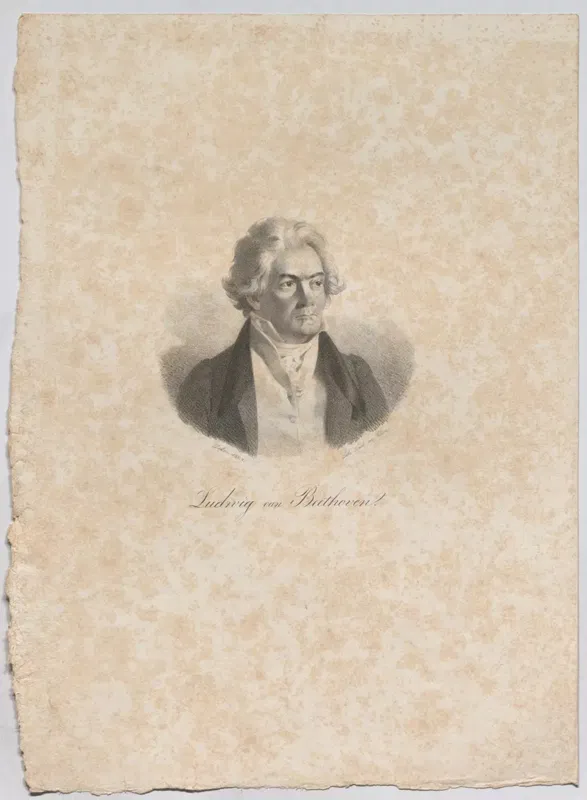 Bildnis Ludwig van Beethovens, Lithografie von Johann Stephan Decker, 1824.