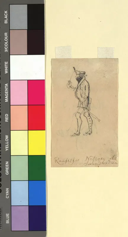 Johann Nestroy als Sansquartier, Bildnis von Johann Matthias Ranftl, um 1840.