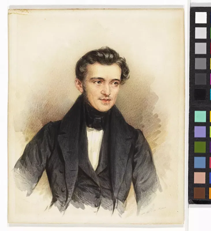 Josef Kriehuber, Bildnis des Komponisten Johann Strauss Vater, 1835.